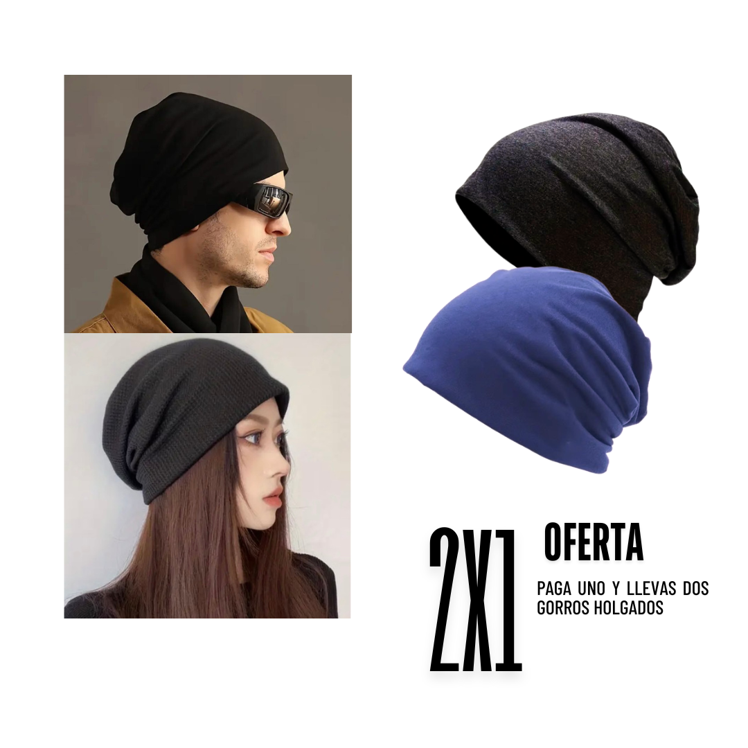 Pack de 2 Gorros holgados | Colores Azul Oscuro y Negro