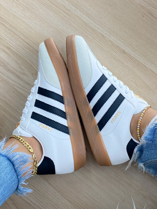 Tenis Adidas Samba Beige Negro Dama