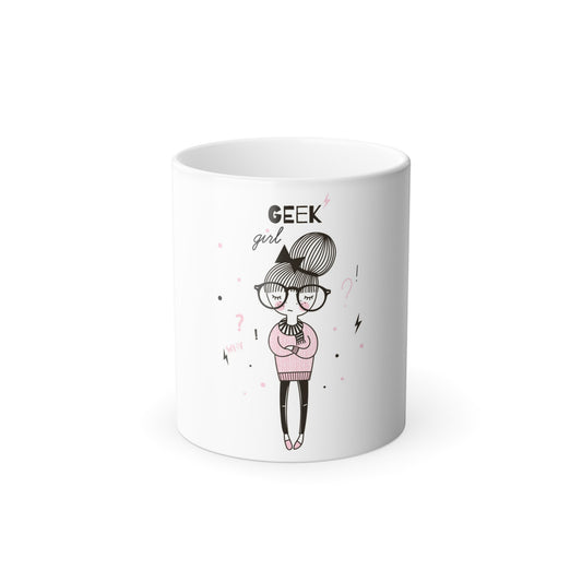 Mug mágico - Geek  - Taza chica friky, 11 oz